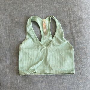 Free People Free Throw Mint Green Ribbed Sports Bra Top XS